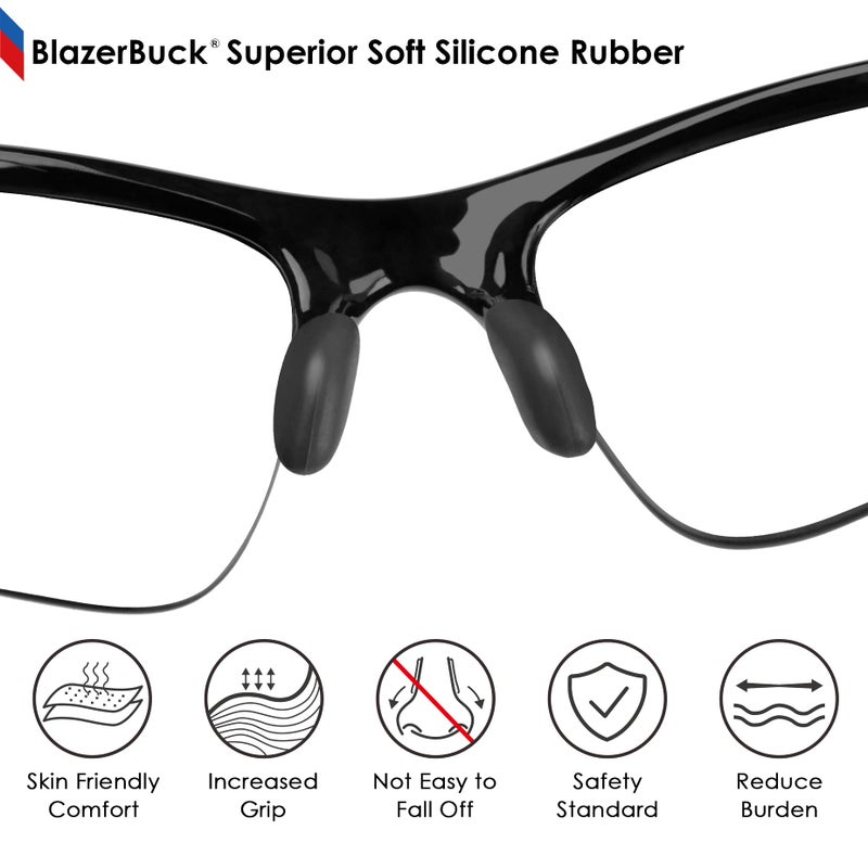 BLAZERBUCK Replacement Nose Pads Piece for Oakley Flak Jacket XLJ/Flak 2.0 XL/Half Jacket - Black - Image 3